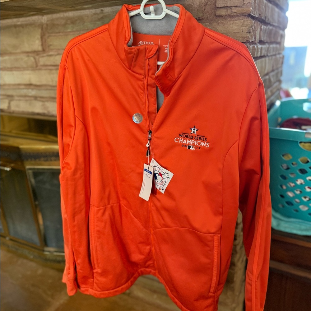 Astros World Series Antigua Bright Orange Men's Jacket